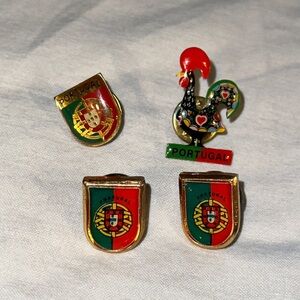 Portugal Travel Pins From a World Tour Cruise (four)